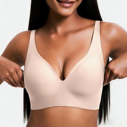 🎄✨Holiday Offer Ends Soon! Women’s Wireless Deep V Push-Up Bralette 🔥— Ultra-Comfortable T-Shirt Bra
