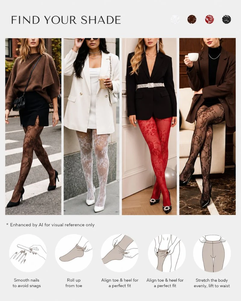 Soft stretch floral tights