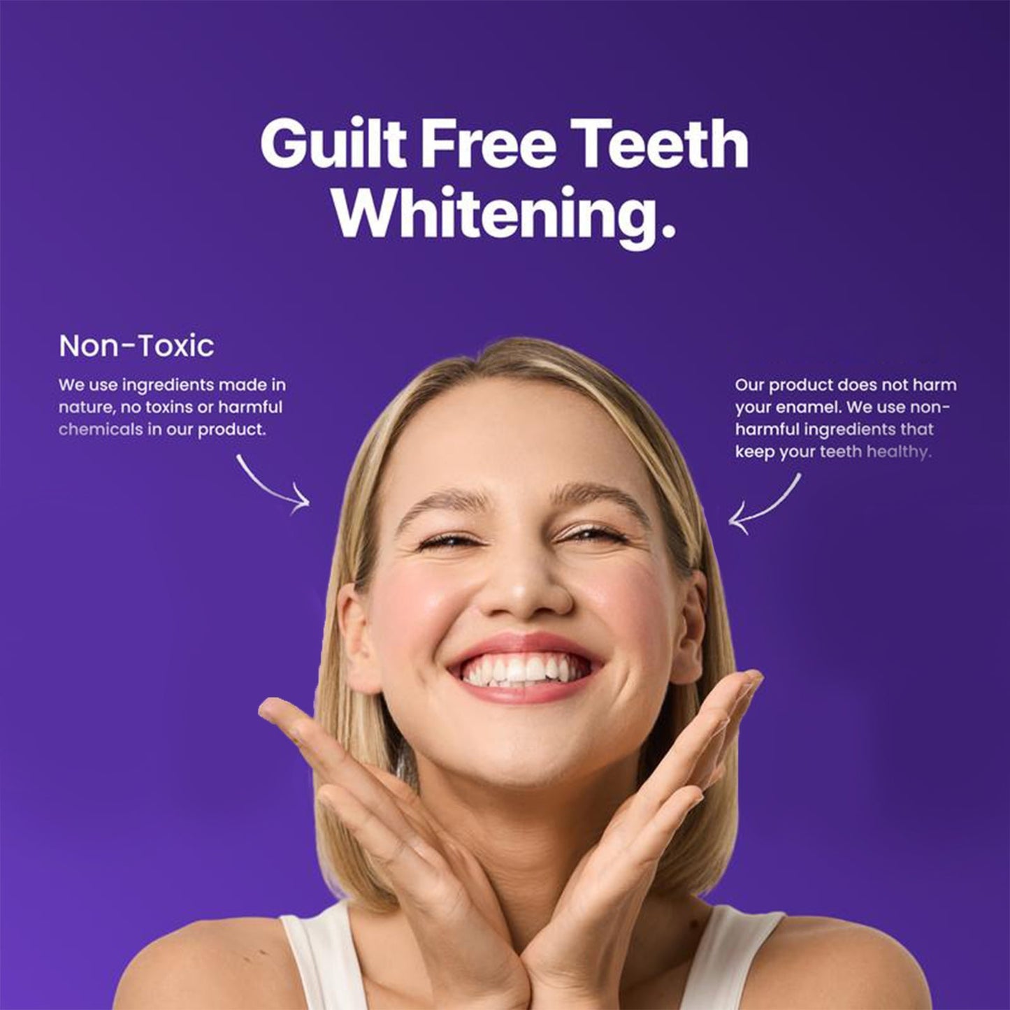 Purple Teeth Whitening Strips | Fast, Gentle & Peroxide-Free Whitening - Pack of 42✨