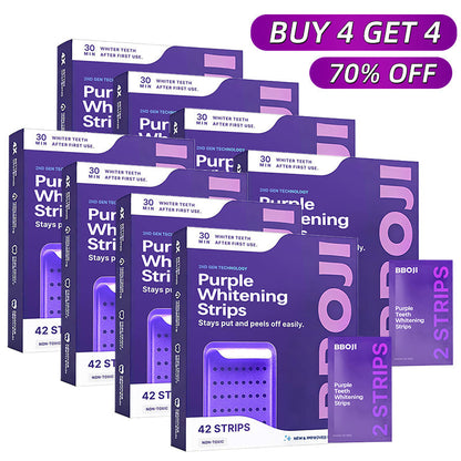 Purple Teeth Whitening Strips | Fast, Gentle & Peroxide-Free Whitening - Pack of 42✨
