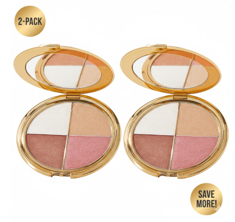 🎨Glow-Enhancing Eye & Cheek Highlight Palette✨ – 4 Buildable Shimmer💎 Shades for Radiant Dimension