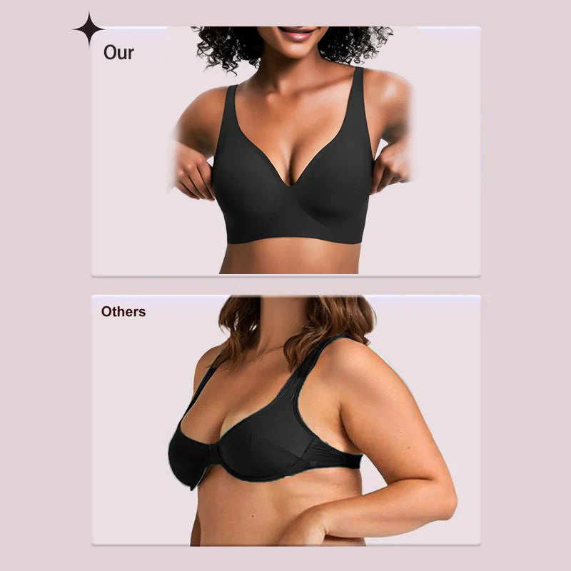 🎄✨Holiday Offer Ends Soon! Women’s Wireless Deep V Push-Up Bralette 🔥— Ultra-Comfortable T-Shirt Bra