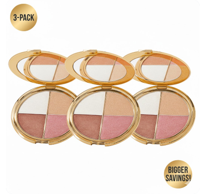🎨Glow-Enhancing Eye & Cheek Highlight Palette✨ – 4 Buildable Shimmer💎 Shades for Radiant Dimension