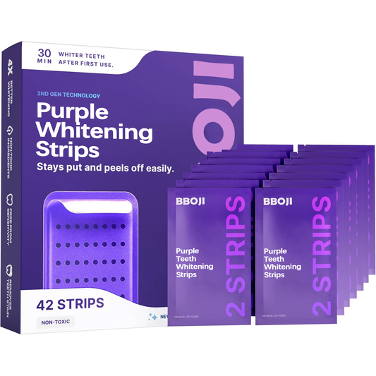 Purple Teeth Whitening Strips | Fast, Gentle & Peroxide-Free Whitening - Pack of 42✨
