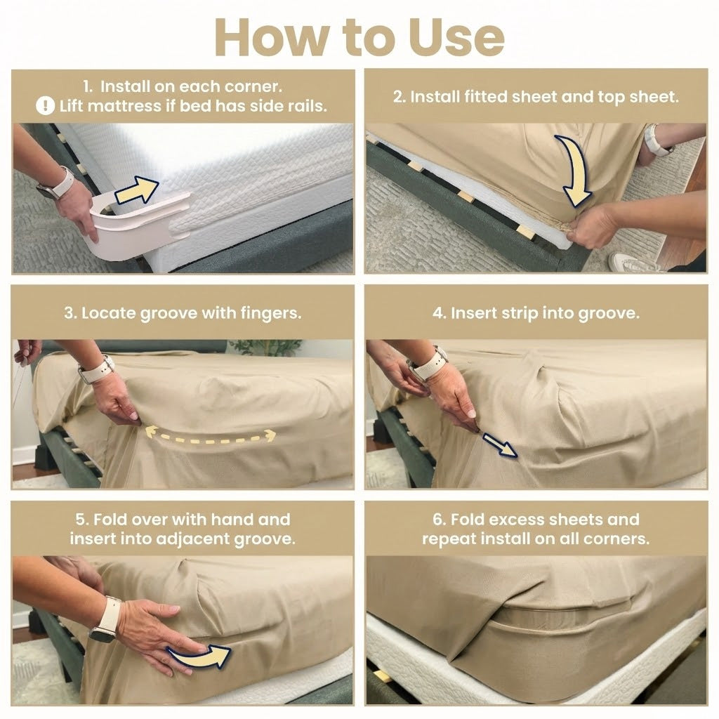 Bed Sheet Clips with Invisible Strips