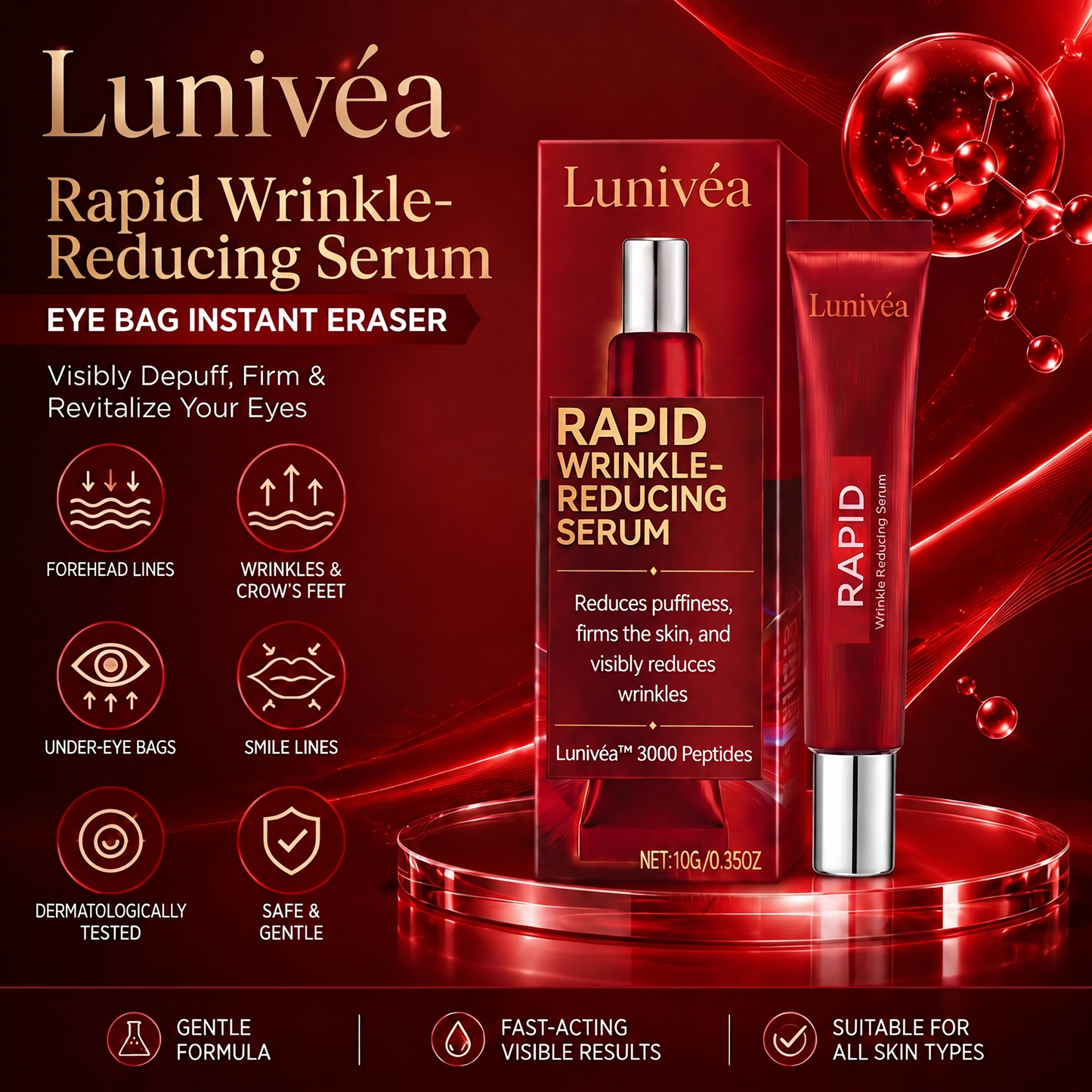 Results in 60 Seconds - Lunivéa Rapid Wrinkle-Reducing Serum for Wrinkles, Bags & Dark Circles