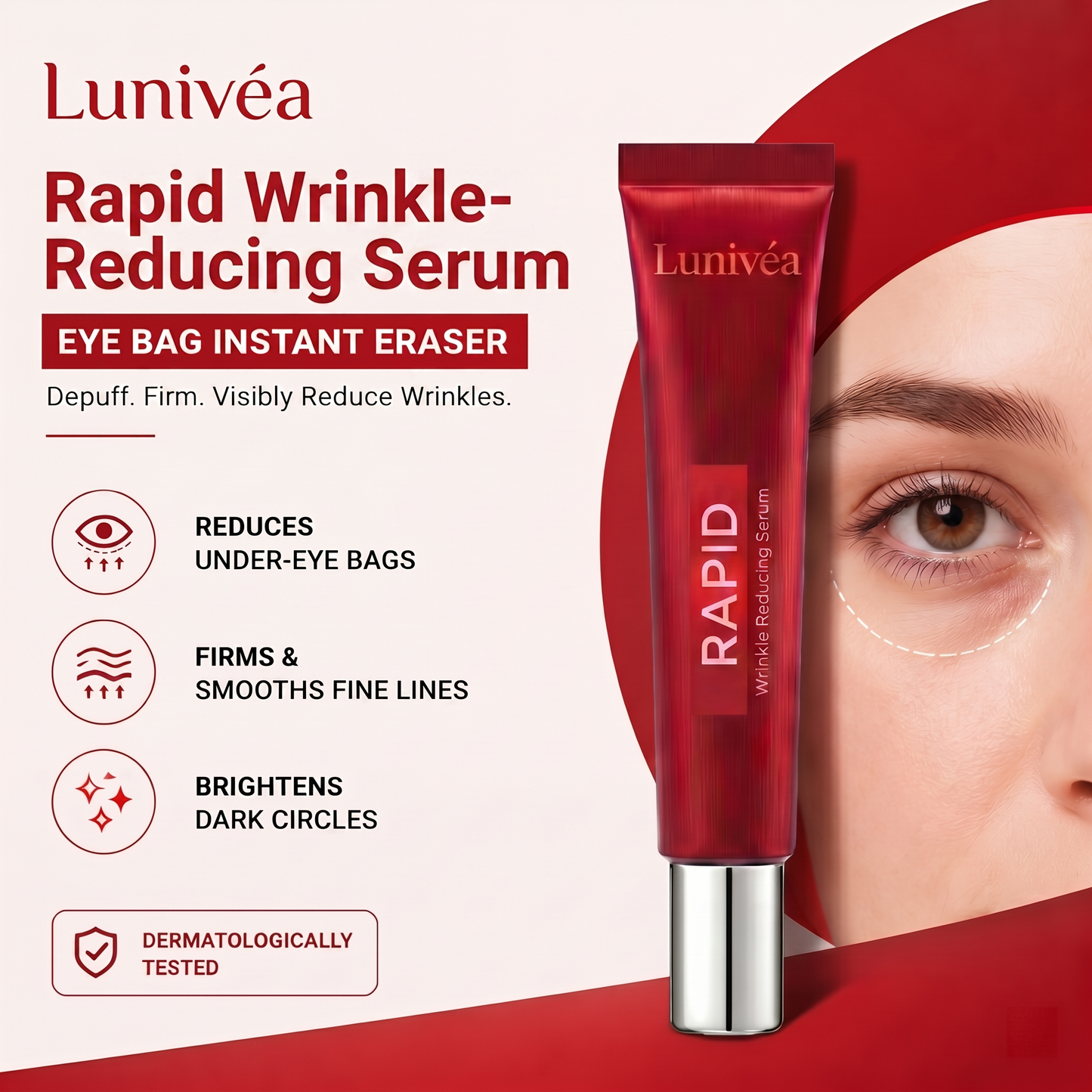 Results in 60 Seconds - Lunivéa Rapid Wrinkle-Reducing Serum for Wrinkles, Bags & Dark Circles